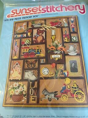 Sunset Stitchery 16 x 20 Crewl Embroidery kit Vintage 1981  kit